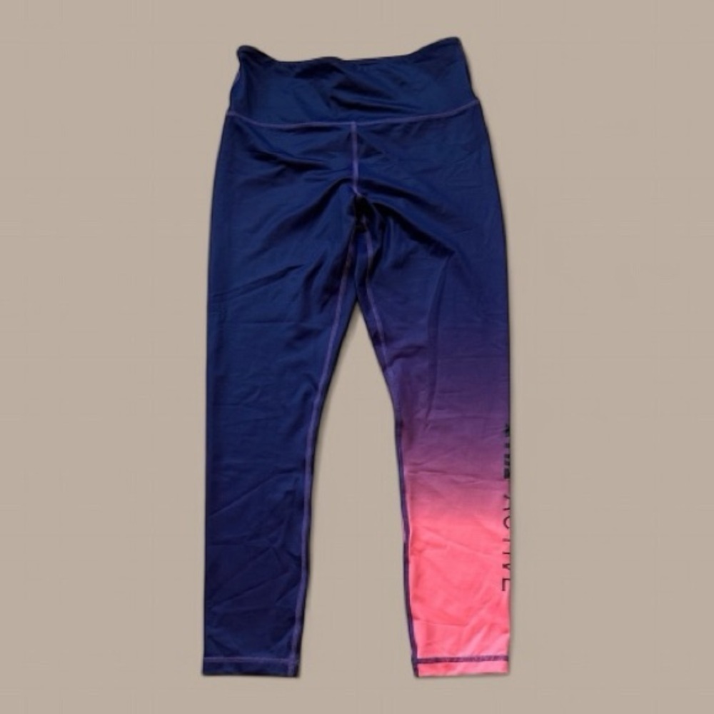 ZYIA Active Leggings - Navy and Coral Ombre 6-8 purple workout pants gym